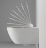GSI Pura Zestaw Toaleta WC podwieszana 55x36 cm SwirlFlush bez kołnierza z deską wolnoopadającą slim biały 881511+MS86CSN11+FISR2